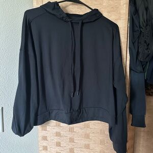 Black Cropped Hoodie